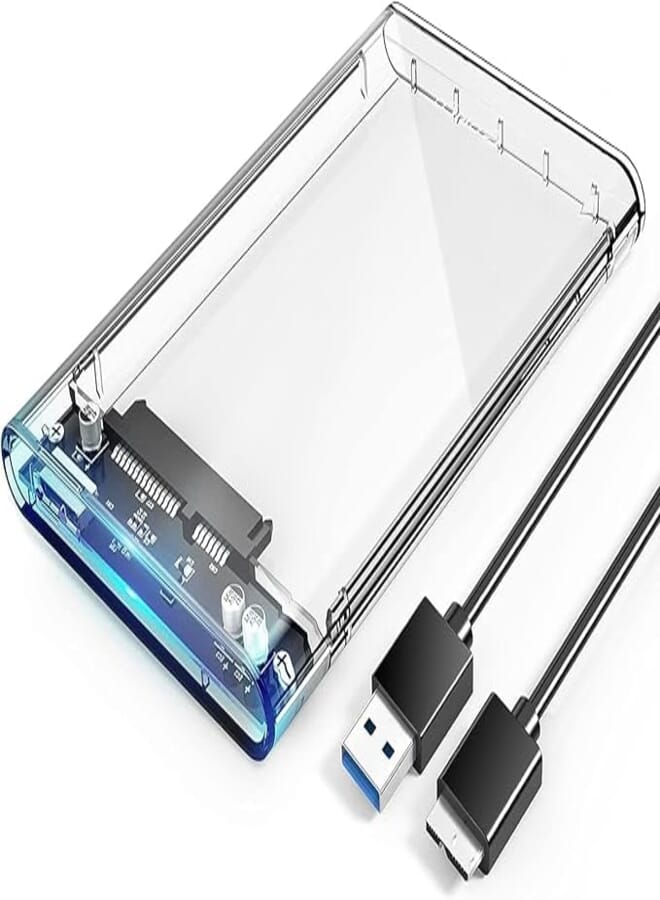 ORICO 2.5 External Hard Drive Enclosure SATA to USB C 3.1 6Gbps Transparent External Drive Enclosure for 7/9.5mm HDD/SSD Tool Free Disk Case Support UASP Up to 4TB -2139C3-CR